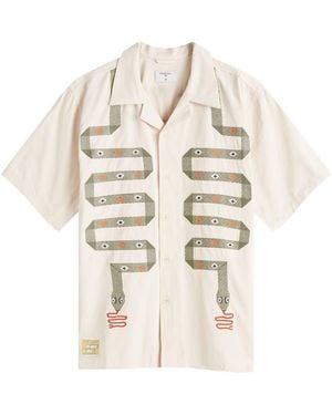 Percival Serpent Tapestry Cuban Shirt - Natural