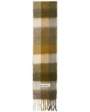 Acne Studios Vally Checked Scarf - Green