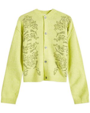 PUMA Printed Knitted Wool Cardigan - Yellow