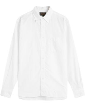 Beams Plus Button Down Oxford Shirt - White