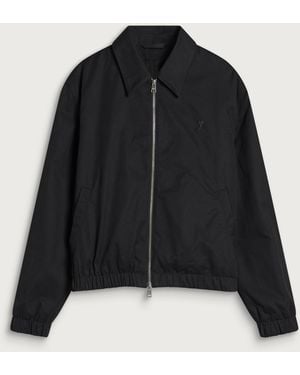 Ami Paris Cotton Adc Padded Zipped Jacket - Black