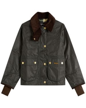 Barbour Cropped Beadnell Wax Jacket - Black