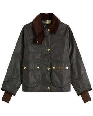 Barbour Cropped Beadnell Wax Jacket - Black