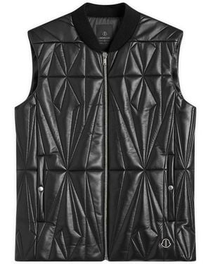 Rick Owens X Moncler Geocamo Flight Leather Vest - Black