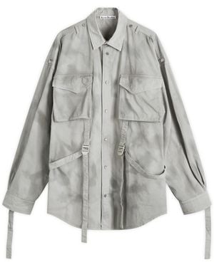 Acne Studios Siguel Cotton Twill Utility Overshirt - Gray