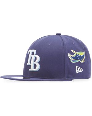 KTZ Tampa Bay Rays Patch Embroidery 59Fifty Cap - Blue