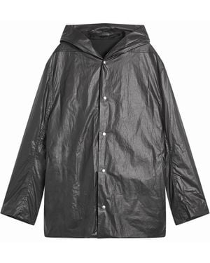 Rick Owens Coated Poplin Cropped Mac - Grey