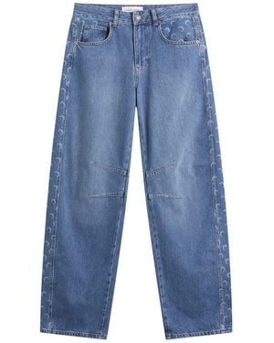 Marine Serre Baggy Denim Jeans - Blue