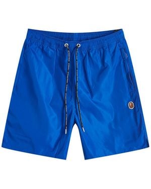 A Bathing Ape Ape Head Nylon Beach Short - Blue