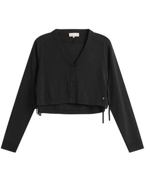 Stel Side Tie V Neck Jumper - Black