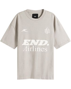 END. Airlines Short Sleeve T-Shirt - Gray