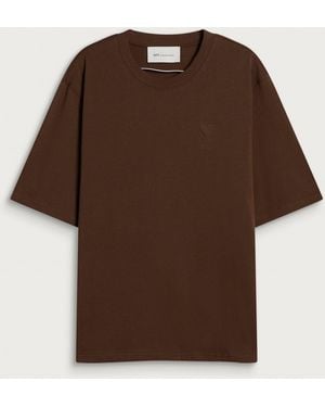 Ami Paris Tonal Big Adc T-Shirt - Brown