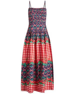Damson Madder Kelia Midi Dress - Red