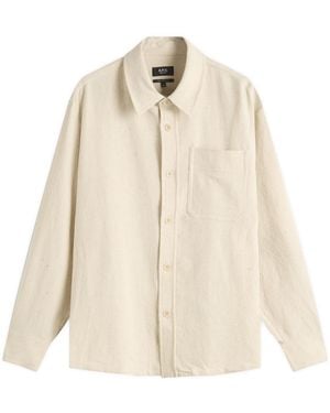 A.P.C. Basile Marl Cotton Overshirt - Natural