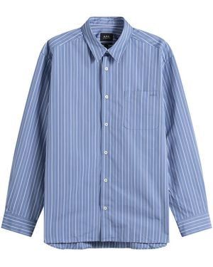 A.P.C. Loose-Fit Striped Shirt - Blue