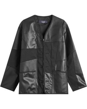 Comme des Garçons Leather Mix Jacket - Black