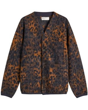 Universal Works Night Leopard Cardigan - Brown