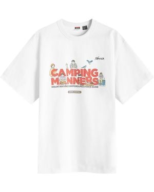 NANGA Eco Hybrid Camping Manners T-Shirt - White