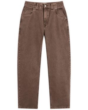 Dime Straight Denim Trousers - Brown