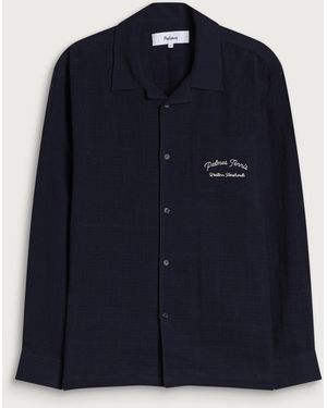 Palmes Western Camp Collar Shirt - Blue