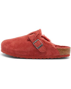 Birkenstock Boston Shearling Clog - Red