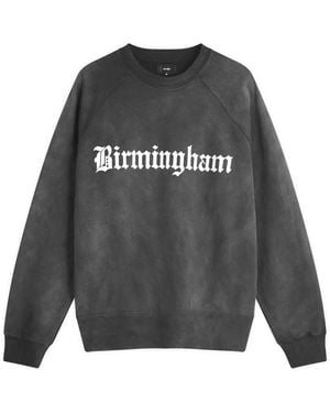 Beams Plus Faded Print Raglan Sweat - Gray