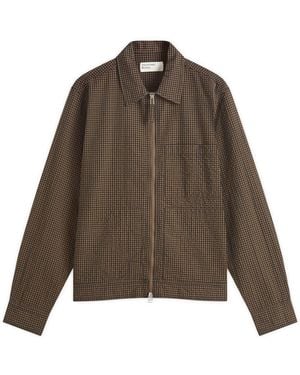 Universal Works Japanese Seersucker Zip Uniform Jacket - Green