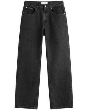 Second/Layer Relaxed Baggy Washed Denim Jeans - Grey