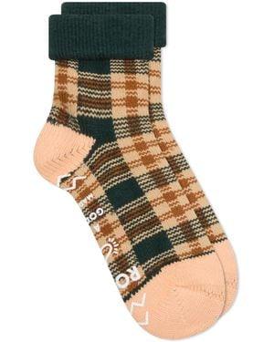 RoToTo Check Comfy Room Sock - Green
