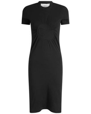 Coperni C-Logo Gathered Mini Dress - Black