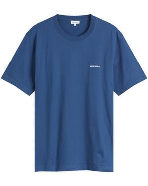 Norse Projects Johannes Organic Norse Logo Print T-Shirt - Blue