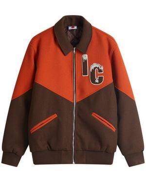 ICECREAM Panelled Varsity Jacket - Red