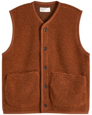 Universal Works Boucle Alvar Fleece Lancaster Gilet - Brown