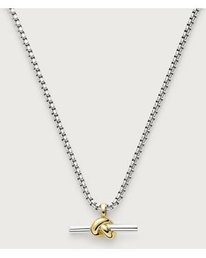 Missoma X Lucy Williams Chunky Knot T-Bar Necklace - Metallic