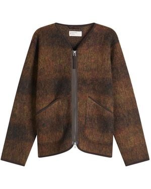 Universal Works Alps Fleece Zip Liner Jacket - Brown