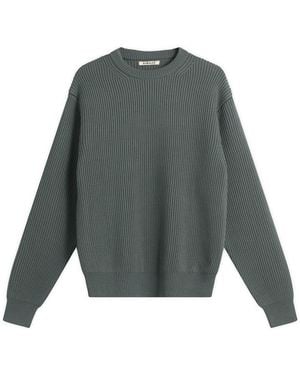 AURALEE Soft Rib Knit Pullover - Gray