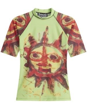 PAOLINA RUSSO Short Sleeve Rash Guard - Green