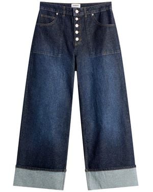 Damson Madder Gigi Baggy Wide Turn Jeans - Blue