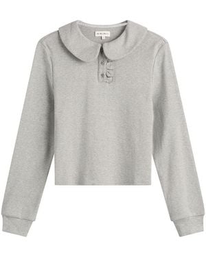 My Mum Made It Polo Long Sleeve Top - Grey
