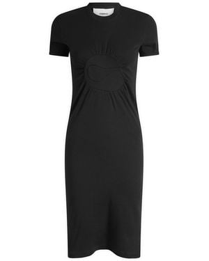 Coperni C-Logo Gathered Mini Dress - Black