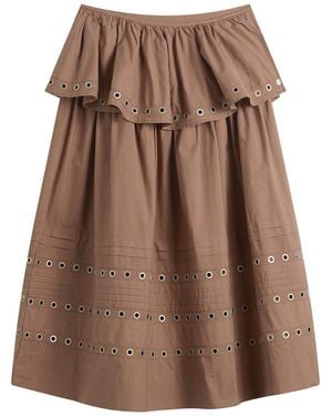Damson Madder Anika Eyelet Skirt - Brown