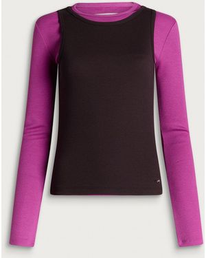 Damson Madder Manon Layered Long Sleeve Top - Pink