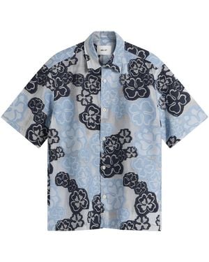 NN07 Freddy Embroidered Short Sleeve Shirt - Blue