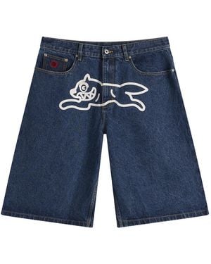 ICECREAM Running Dog Triple Scoop Denim Shorts - Blue