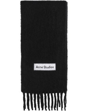Acne Studios Vally Embroidered Scarf - Black