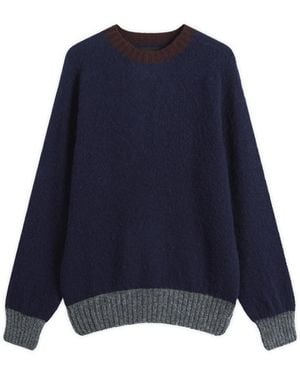 Howlin' Howlin' Captain Harry Contrast Trim Jumper - Blue