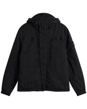 Stone Island Warp Rib Nylon-Tc Hooded Jacket - Black