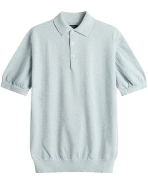 Beams Plus Boucle Knit Polo - Blue