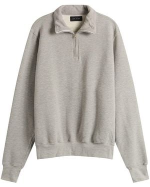 Les Tien Heavyweight Half Zip Yacht Pullover - Grey
