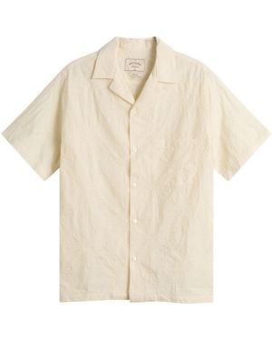 Portuguese Flannel Duke Embroidered Vacation Shirt - Natural